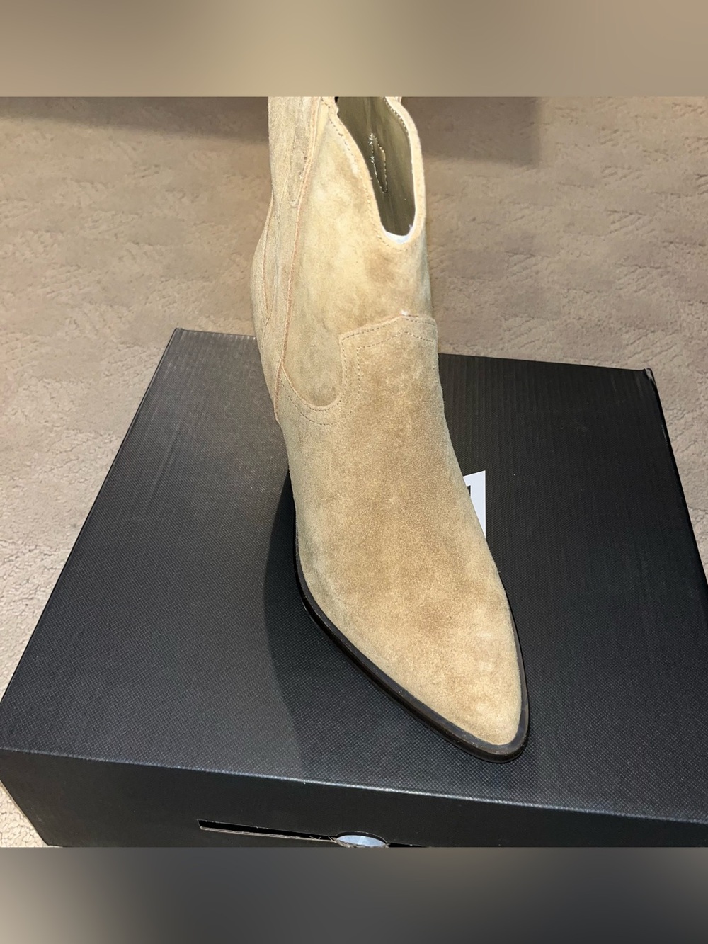 Marc Fisher LTD Marlie Western Ankle Boots Tan Medium Natural 101 Women’s 8.5 - Picture 9 of 16